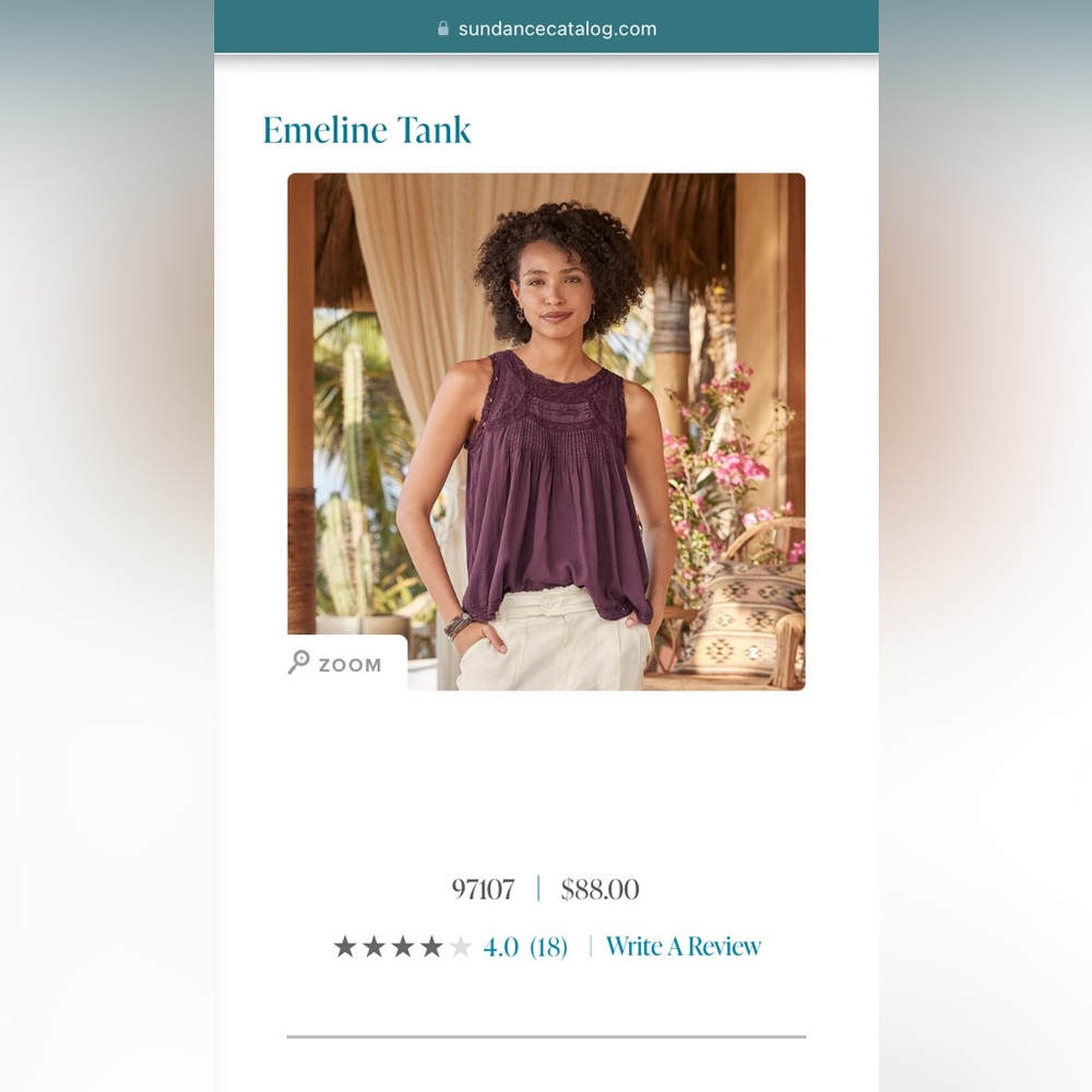 Sundance Emeline Tank XXL plum purple color